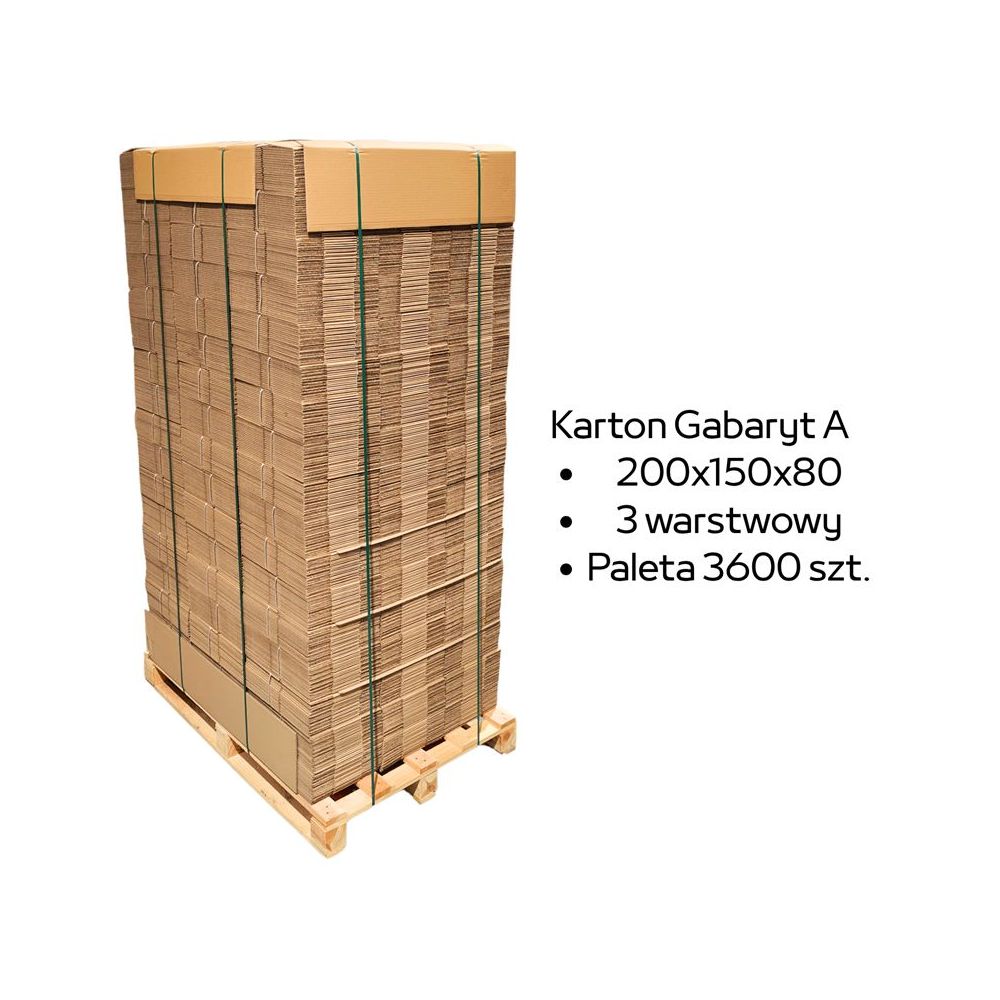 Paleta 3600 sztuk kartonów 200x150x80 3w InPost Gabaryt A