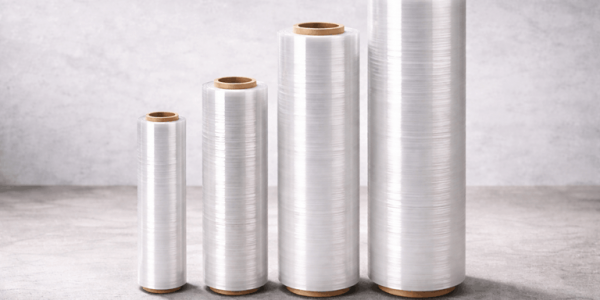 Wagi i rozmiary rolek folii stretch: 1.5 kg, 2.5 kg, 3 kg, 50 cm, 70 cm