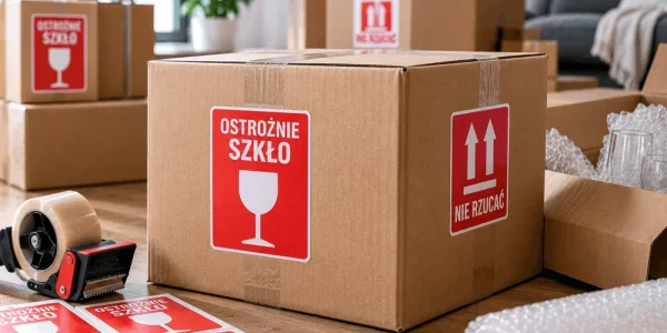 Etykiety „Ostrożnie szkło” i „Nie rzucać” – jak oznaczać kartony z delikatną zawartością?