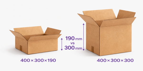 Karton 400x300x190 - do czego sprawdzi się niższa wersja popularnego kartonu?